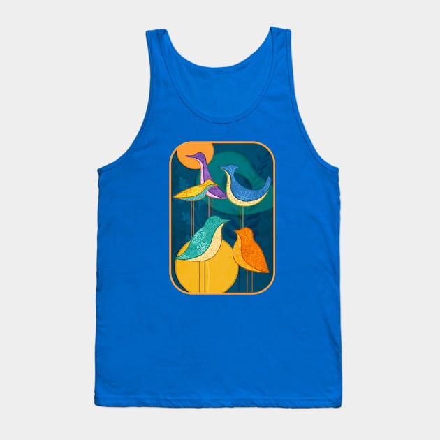 BIRDFLOWER Flock Of Many Colors Tank Top by rorabeenie